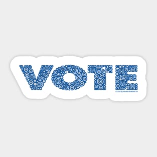 VOTE - Blue Distressed Circle Design Sticker